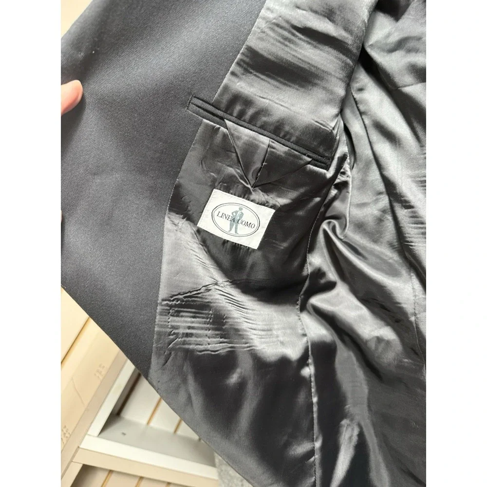Black Blazer Jacket 3 Button Tailored Work Office Suit Jacket Corpcore